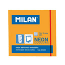 Milan Bloc de 100 Notas Adhesivas - Removibles - 76mm x 76mm - Color Naranja Neon
