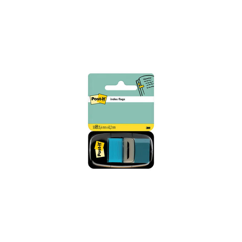 Post-it Index Dispensador con 50 Marcadores Reposicionables 25.4 x 43.2mm - Adherencia Firme - Para Marcar, Señalar o Destacar Informacion - 7000144930 - Color Azul Claro