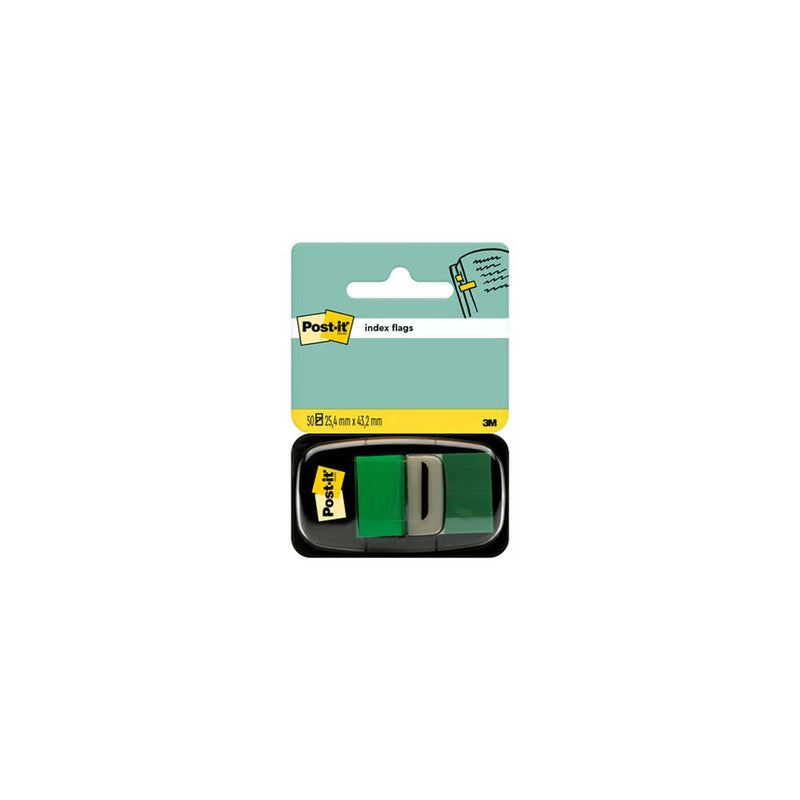 Post-it Index Dispensador con 50 Marcadores Reposicionables 25.4 x 43.2mm - Adherencia Firme - Para Marcar, Señalar o Destacar Informacion - 7000029856 - Color Verde