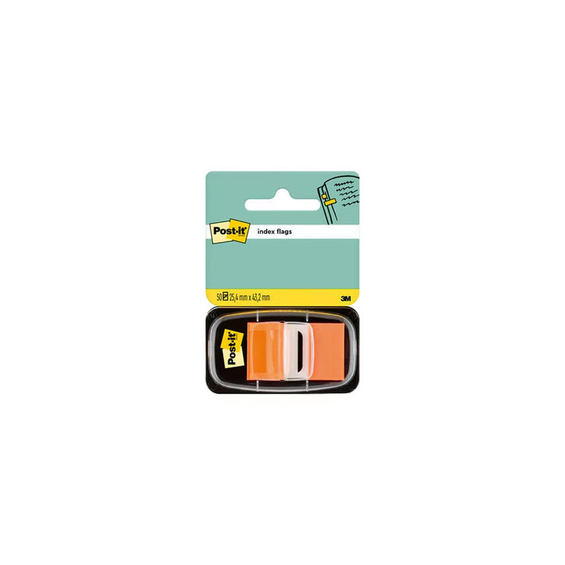 Post-it Index Dispensador con 50 Marcadores Reposicionables 25.4 x 43.2mm - Adherencia Firme - Para Marcar, Señalar o Destacar Informacion - 7000144932 - Color Naranja