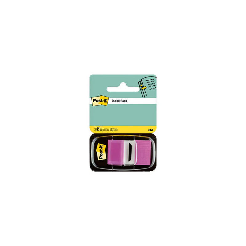 Post-it Index Dispensador con 50 Marcadores Reposicionables 25.4 x 43.2mm - Adherencia Firme - Para Marcar, Señalar o Destacar Informacion - 7000144933 - Color Lila