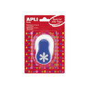 Apli Perforadora Copo de Nieve - Figura de 25.4mm - Perfora Papel, Carton, Cartulina y Goma Eva de Hasta 2mm - Deposito de Restos - Doble Uso - Ideal para Manualidades y Decoraciones - Color Blanco