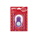 Apli Perforadora de Papel y Goma Eva en Forma de Circulo - Tamaño de Figura 25.4mm - Perfora Papel, Carton, Cartulina y Goma Eva de Hasta 2mm - Deposito de Restos - Color Blanco