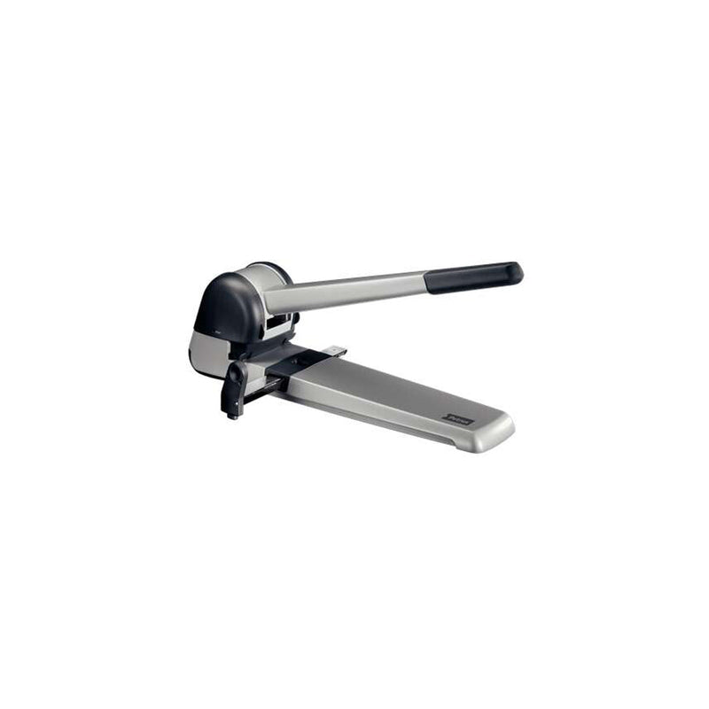 Petrus 582 Super Taladro Perforador para Gruesos - Perfora hasta 250 Hojas - Palanca Larga para Minimo Esfuerzo - Punzones de 6mm - Barra Guia Resistente hasta Formato A3 - Color Gris