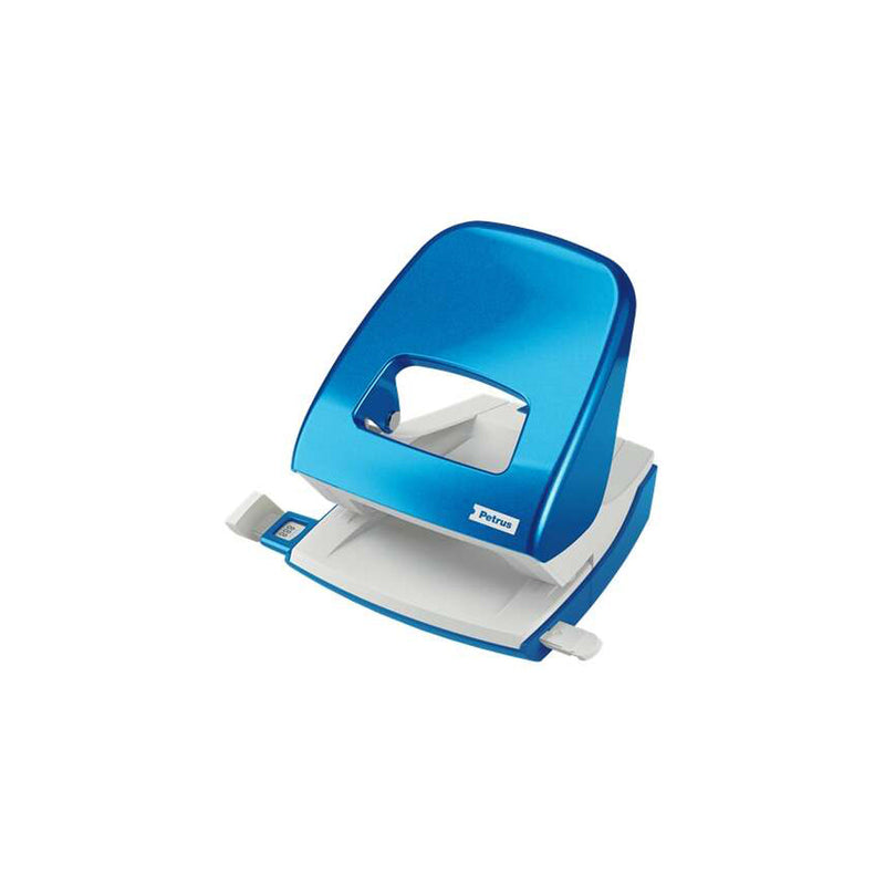 Petrus 62 WOW Taladro Perforador - Hasta 30 Hojas - Marcas de Formato - Punzones 5.5mm - Color Azul