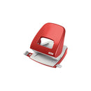 Petrus 62 WOW Taladro Metalico - Hasta 30 Hojas - Marcas de Formato - Facil Vaciado - Punzones 5.5mm - Color Rojo