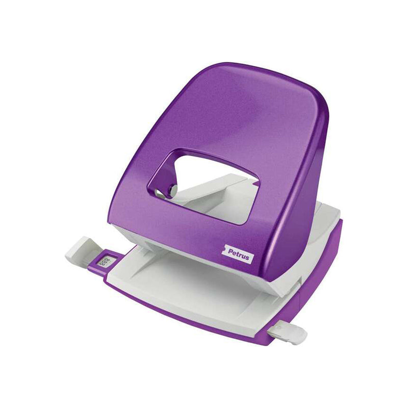 Petrus 62 WOW Taladro Perforador - Hasta 30 Hojas - Marcas de Formato - Punzones 5.5mm - Color Violeta Metalizado