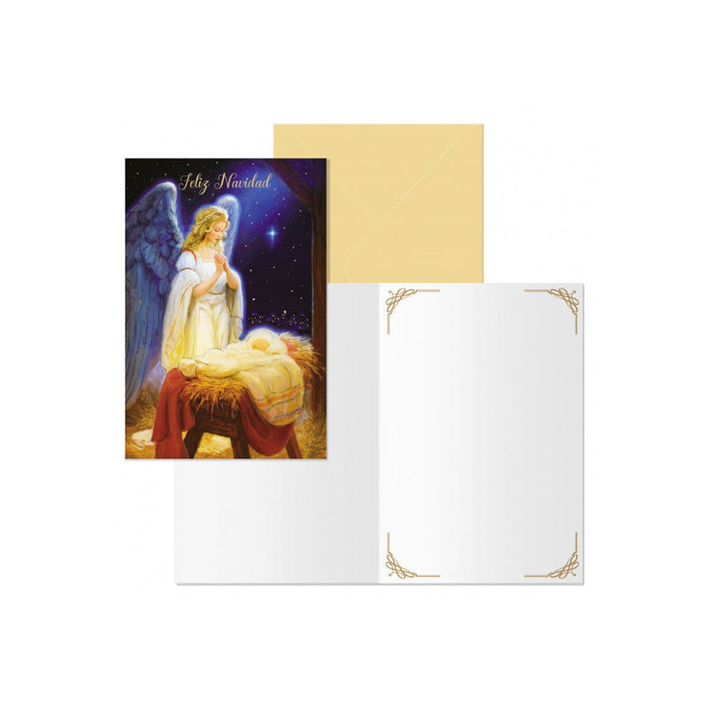 Dohe Angel Pack de 6 Tarjetas de Felicitacion Navideña con Sobre - Tamaño Cerrada 11.5x17cm, Abierta 23x17cm - Papel Offset - Impresas a todo Color
