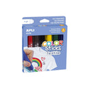 Apli Color Sticks Textil Pack de 6 Temperas Solidas 6gr para Uso en Textil - Secado al Aire en 12 Horas - Sin Disolventes - Para Niños a partir de 3 años - Colores Surtidos