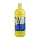Milan Botella de Tempera 1000ml - Tapon Dosificador - Secado Rapido - Mezclable - Color Amarillo