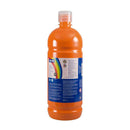 Milan Botella de Tempera 1000ml - Tapon Dosificador - Secado Rapido - Mezclable - Color Naranja