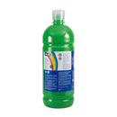 Milan Botella de Tempera 1000ml - Tapon Dosificador - Secado Rapido - Mezclable - Color Verde Claro