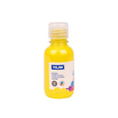 Milan Botella de Tempera 125ml - Tapon Dosificador - Secado Rapido - Mezclable - Color Amarillo (3 unidades)