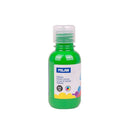 Milan Botella de Tempera 125ml - Tapon Dosificador - Secado Rapido - Mezclable - Color Verde Claro (3 unidades)