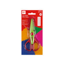 Apli Kids Zigzag Tijera de Acero Inoxidable 13cm - Realiza el Corte en Forma de Zigzag - Punta Redondeada - Uso Ambidiestro - Color Verde/Rojo