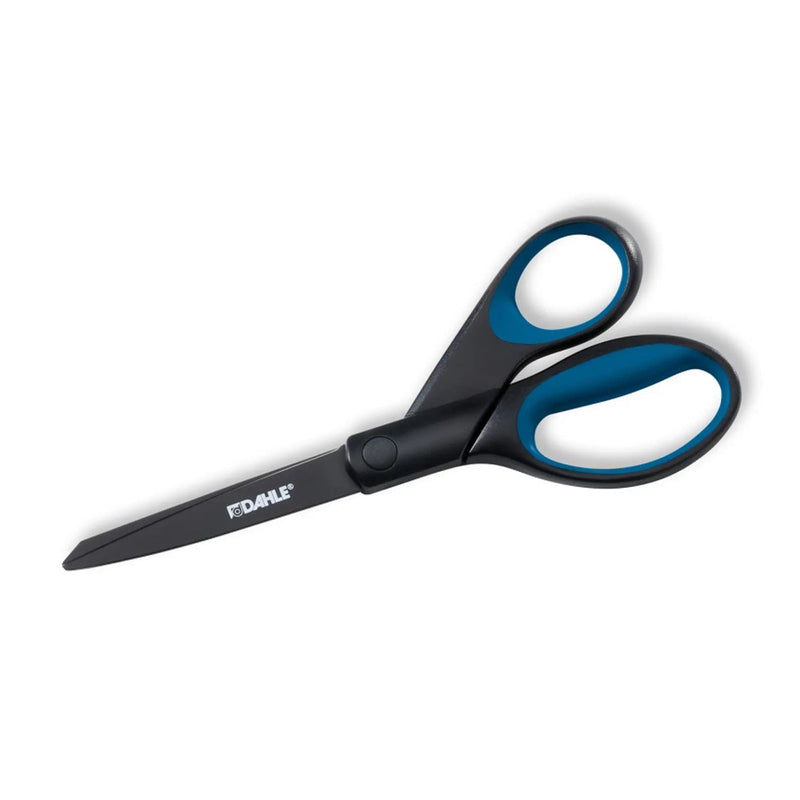 Dahle 54308 Office Titanium Tijeras de Acero Templado 20cm - Recubiertas de Titanio - Revestimiento Antiadherente - Mangos Revestidos de Goma
