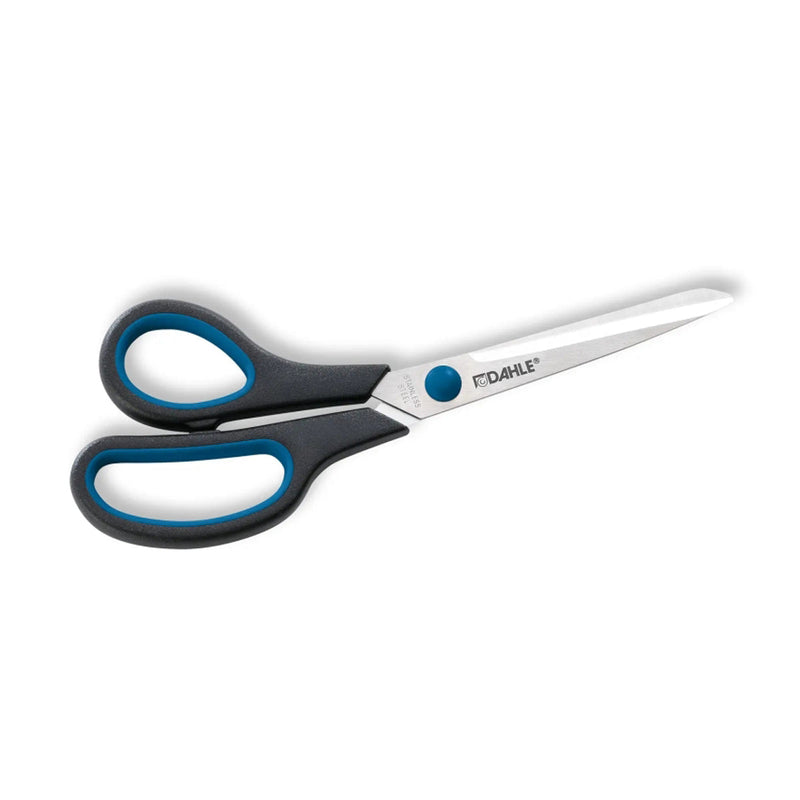 Dahle 54418 Office Comfort-Grip Tijeras de Acero Templado 21cm - Modelo Especial para Zurdos - Hojas Afiladas - Mangos Revestidos de Goma