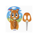 Dohe Tijera Escolar para Niños - Acero Inoxidable - Puntas Redondeadas - Funda para las Hojas - Diseño Zorro