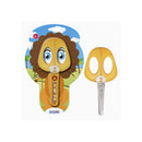 Dohe Tijera Escolar para Niños - Acero Inoxidable - Puntas Redondeadas - Funda para las Hojas - Diseño Leon