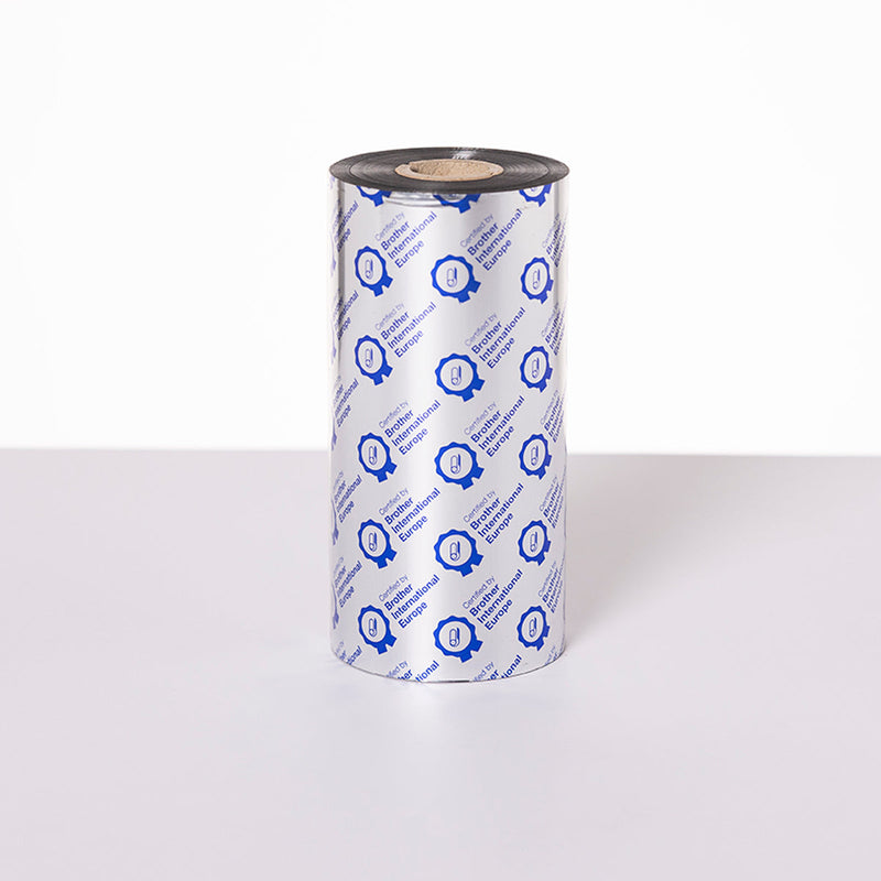 Brother BWP1D450154 Rollo de Ribbon de Cera Premium Negro, 154mm x 450m, Caja de 5 ud