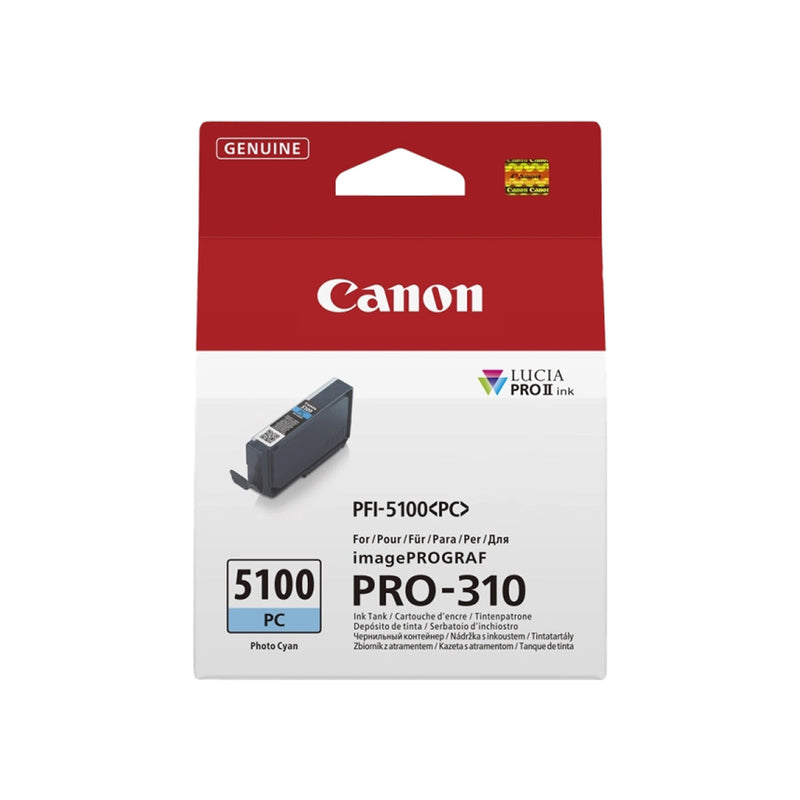 Canon PFI5100 Cyan Photo Cartucho de Tinta Original - PFI5100PC/6956C001