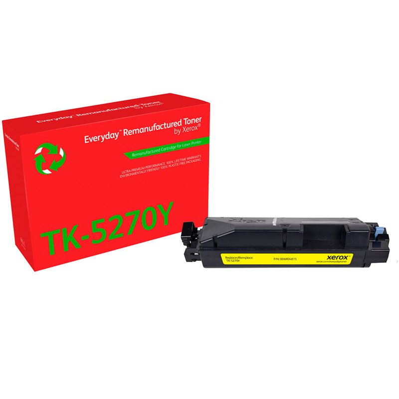 Xerox Everyday Kyocera TK5270 Amarillo Cartucho de Toner Remanufacturado - Reemplaza 1T02TVANL0/TK5270Y