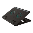 Trust Cyclone Base Refrigeradora USB para Portatil hasta 16" - 2x Ventiladores Silenciosos - 8 Posiciones Ajustables - Color Negro