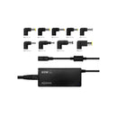 Aisens Cargador 65W Automatico Universal Multitension para Portatil con 9 Conectores + USB-A QC.3.0 - Color Negro