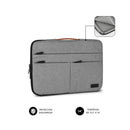 Subblim Funda Air Padding 360 Portátil de 13.3" a 14" - Protección 360º con Air Padding - Múltiples bolsillos - Resistente y duradera - Color Gris Claro