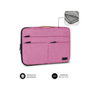 Subblim Funda Air Padding 360 Portátil de 13.3" a 14" - Protección 360º con Air Padding - Múltiples bolsillos - Resistente y duradera - Color Rosa