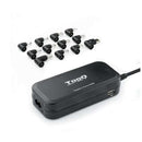 Tooq Cargador Universal Automatico para Portatil 90W - 2x USB - 12 Adaptadores - Voltaje 12-20V