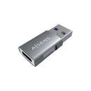 Aisens Mini Adaptador USB 3.2 GEN2 10G 3A - Tipo USB-C/H-A/M - Color Gris