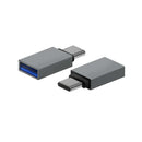 Aisens Mini Adaptador Aluminio USB 3.2 GEN1 3A - Tipo USB-C/M-A/H - Color Gris