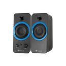 NGS GSX-200 Altavoces USB 2.0 20W - Supergraves - Conexion Jack 3.5mm - Controles en Altavoz - Color Negro/Azul