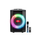 XO F53 Altavoz Karaoke - Bluetooth 5.0 - 40W - Funcion TWS - Iluminacion RGB - Microfono Inalambrico Incluido - Bluetooth, FM, USB y MicroSD - Color Negro