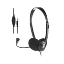 NGS Auriculares con Cable para Portatil - Microfono Ajustable - Diadema Ajustable - Control de Volumen - Conexion de Audio de 3.5mm - Color Negro