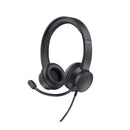 Trust Auriculares con Cable para Portatil - Microfono Ajustable - Diadema Ajustable - Control de Volumen - Color Negro