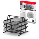 Erichkrause Compass Bandeja para Documentos de 3 Niveles - Fabricada en Acero - Capacidad hasta 200 Hojas por Nivel - Clasica y Resistente - Color Negro