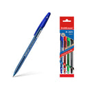 Erichkrause Pack de 4 Boligrafos R-301 Original Stick 07 - Punta de 07mm - Tinta de Secado Rapido - Cuerpo Hexagonal con Grip - Color Azul