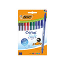 Bic Cristal Soft Pack de 10 Boligrafos de Bola - Punta Media de 1.2mm - Trazo 0.45mm - Escritura mas Fluida - Colores Surtidos