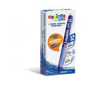 Carioca Oops Boligrafos Borrables - Tinta Termo Sensible - Empuñadura Ergonomica Triangular - Punta de Ø 0.7mm - Recambios Compatibles - Color Azul (12 unidades)