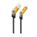 XO NB283 Cable USB 4 en 1 Multifuncion - 60W - 1 Metro - RGB - Color Negro