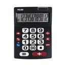 Milan Calculadora 12 Digitos Extra Grande - Teclas Grandes - Tecla Rectificacion Entrada de Datos - Apagado Automatico - Color Negro