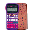 Milan M240 Calculadora Cientifica Copper 10+2 Digitos - Pantalla de 2 Lineas - 240 Funciones Integradas Incluyendo 124 Cientificas - Carcasa Protectora Estampada - Color Violeta/Blanco/Rosa
