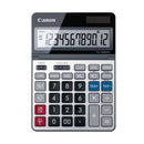 Canon TS-1200TSC Calculadora de Sobremesa con Pantalla LCD Ajustable de 12 Digitos - Realiza Calculos de Costos, Precios de Venta y Margenes de Ganancia - Alimentacion Solar y Pilas - Color Negro/Plata