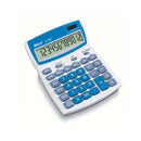 Ibico 212X Calculadora de Sobremesa Pantalla LCD de 12 Digitos Inclinable - Teclas de Relieve - Funcion Impuestos y Redondeo - Color Blanco/Azul/Gris