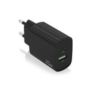 Aisens Cargador 20W - 1xUSB-C PD3.0 - 1xUSB-A QC3.0 - Color Negro