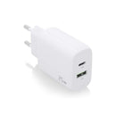Aisens Cargador 25W - 1xUSB-C PD3.0 - 1xUSB-A QC3.0 - Color Blanco