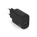 Aisens Cargador 25W - 1xUSB-C PD3.0 - 1xUSB-A QC3.0 - Color Negro