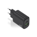 Aisens Cargador GaN 20W - 1xUSB-C PD3.0 - 1xUSB-A QC3.0 - Color Negro